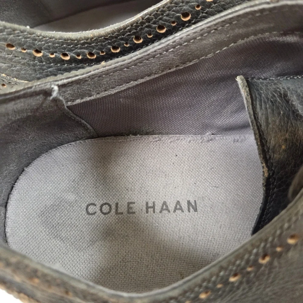 Cole Haan Lunargrand Wingtip Oxford Shoes Mens 12 Gray Leather C12599